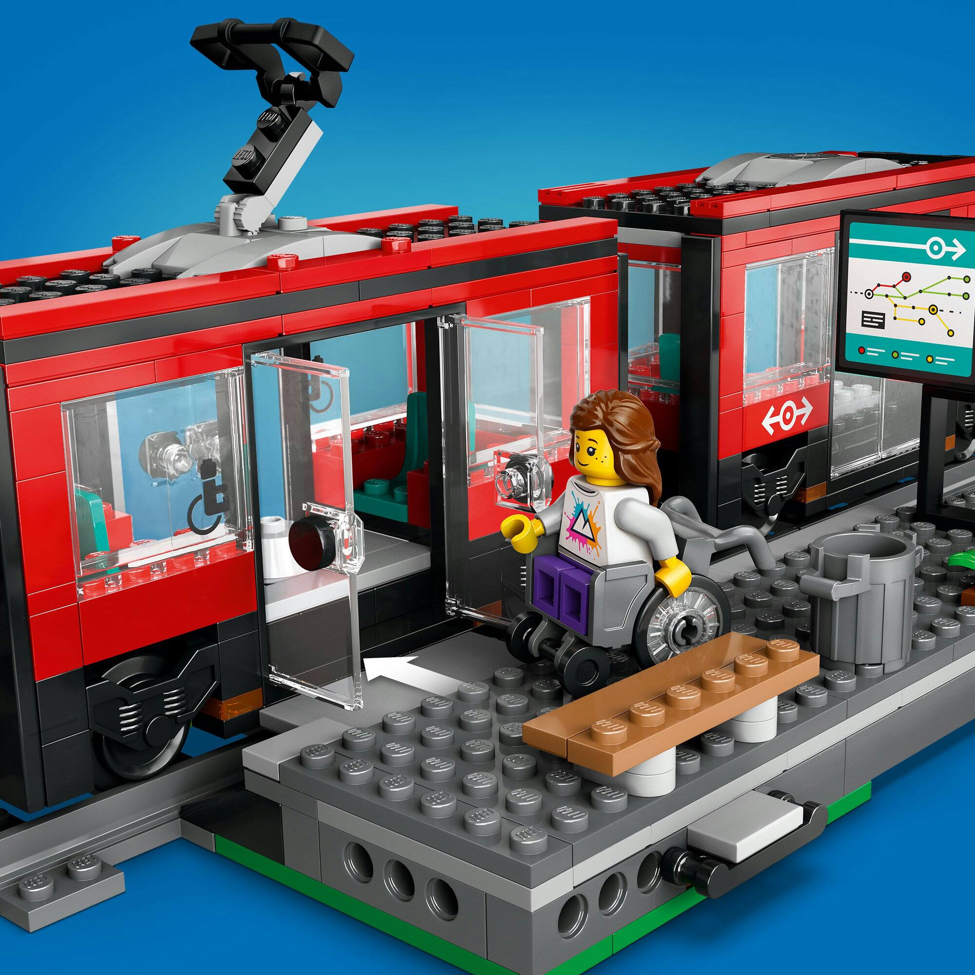 LEGO® City Downtown Streetcar and Station Toy Set 60423